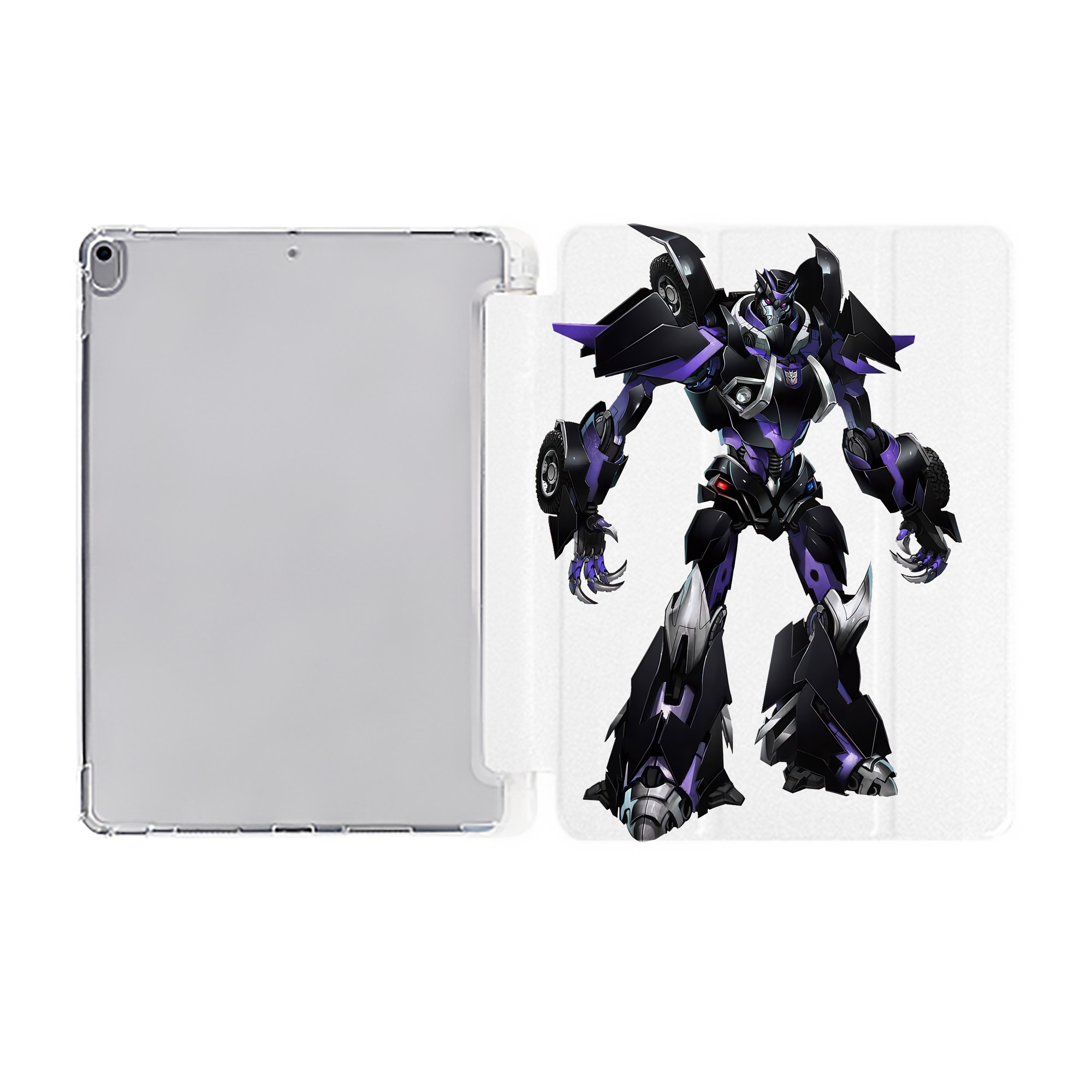 （画像用） Transformers トランスフォーマー IPad ケース ペン収納付き 三つ折りスタンド PUレザー×シリコン 対応機種9.5/10.5/10.9インチ